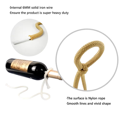 Stylish Snake Bracket Wine Rack - Modern Rope Design for Home Decor and Wine Displays