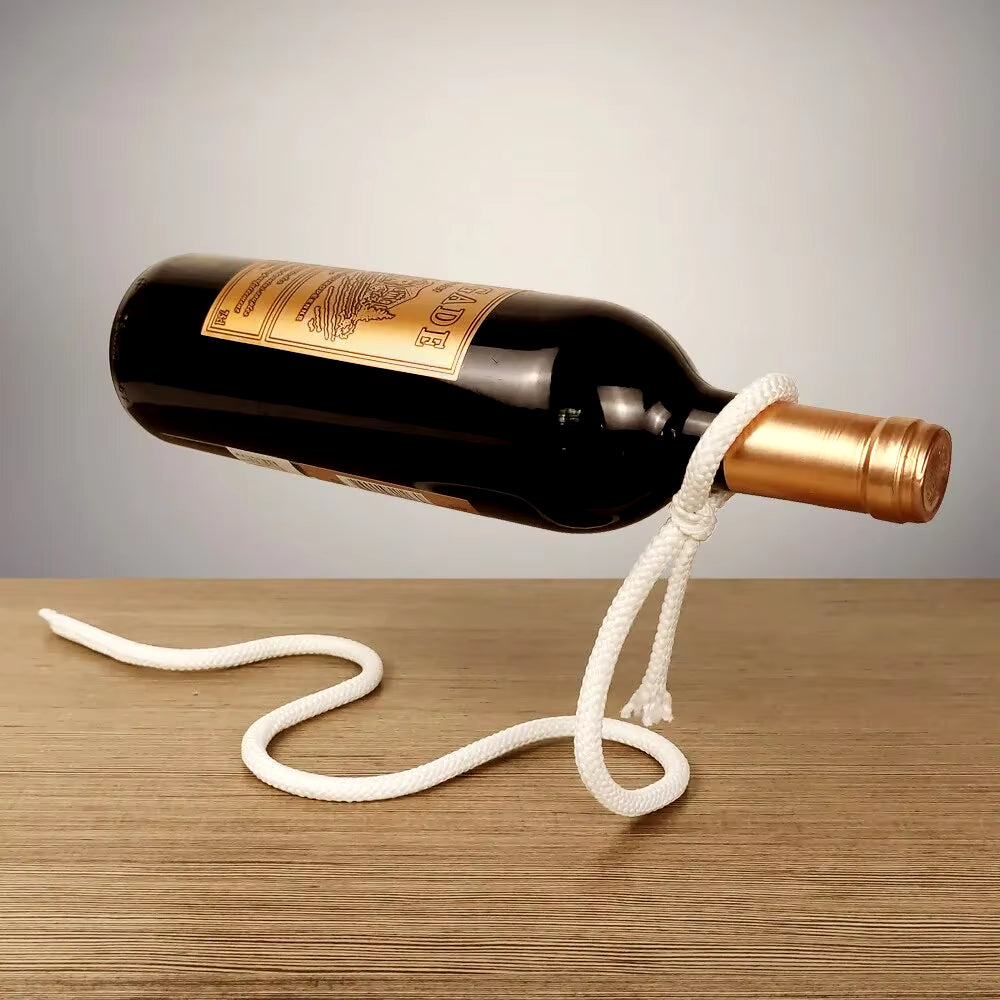 Stylish Snake Bracket Wine Rack - Modern Rope Design for Home Decor and Wine Displays